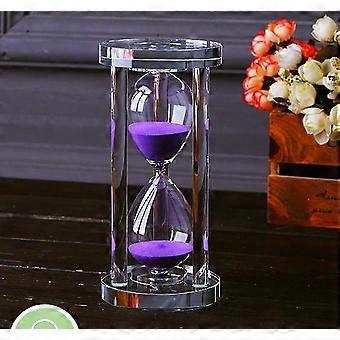 Elegant 30-Minute Transparent Crystal Hourglass Clock with Pink Base - Decorative Timer & Gift Idea