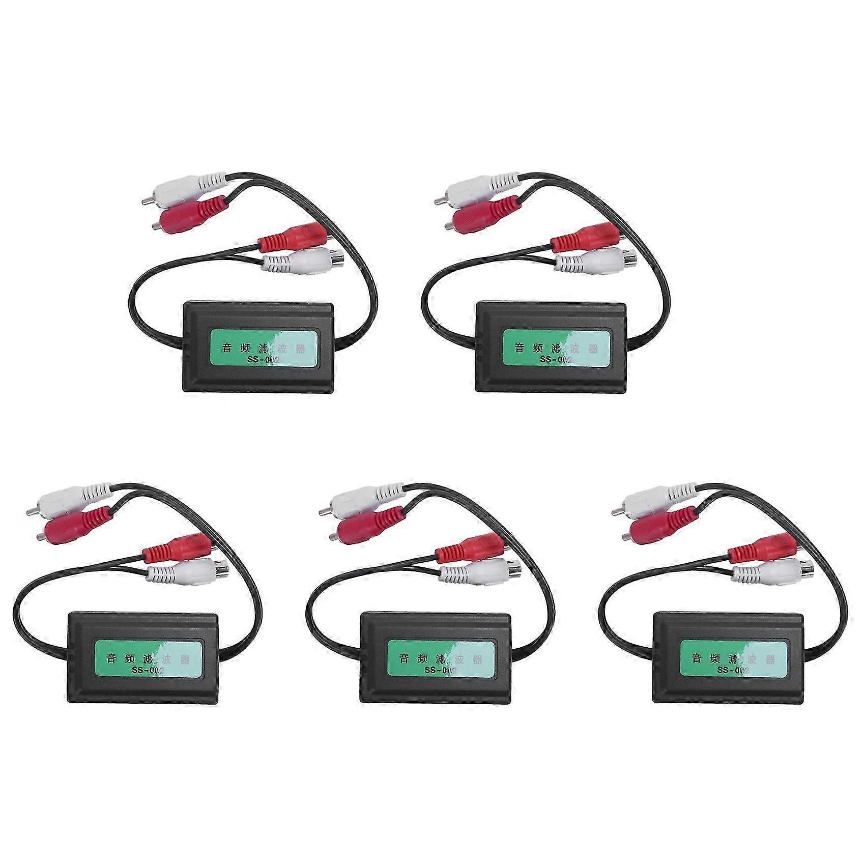 5pcs 3.5mm Car RCA Amplifier Audio Noise Filter Ground Loop Isolator Suppressor