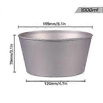 Titanium Salad Bowl, 1000ml Lightweight Pure Titanium Food Storage Container, Corrosion Resistant, with Washable Mesh Bag, for Camping, Hiking, Picnic