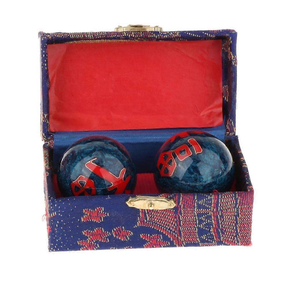 2 Pieces Hand Massage Balls Baoding Balls with Storage Box Durable Smooth
