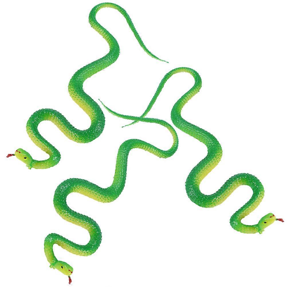 Simulation Snake Toy Rubber Snake Model for Playing 9Pcs Green Set
