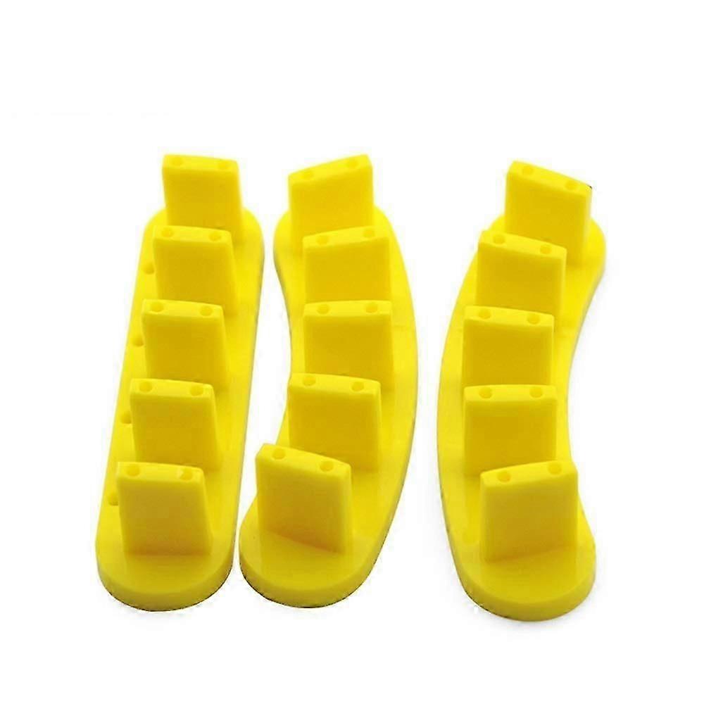 3 pcs False Nail Art Tips Practice Display Stand Tool (Yellow)