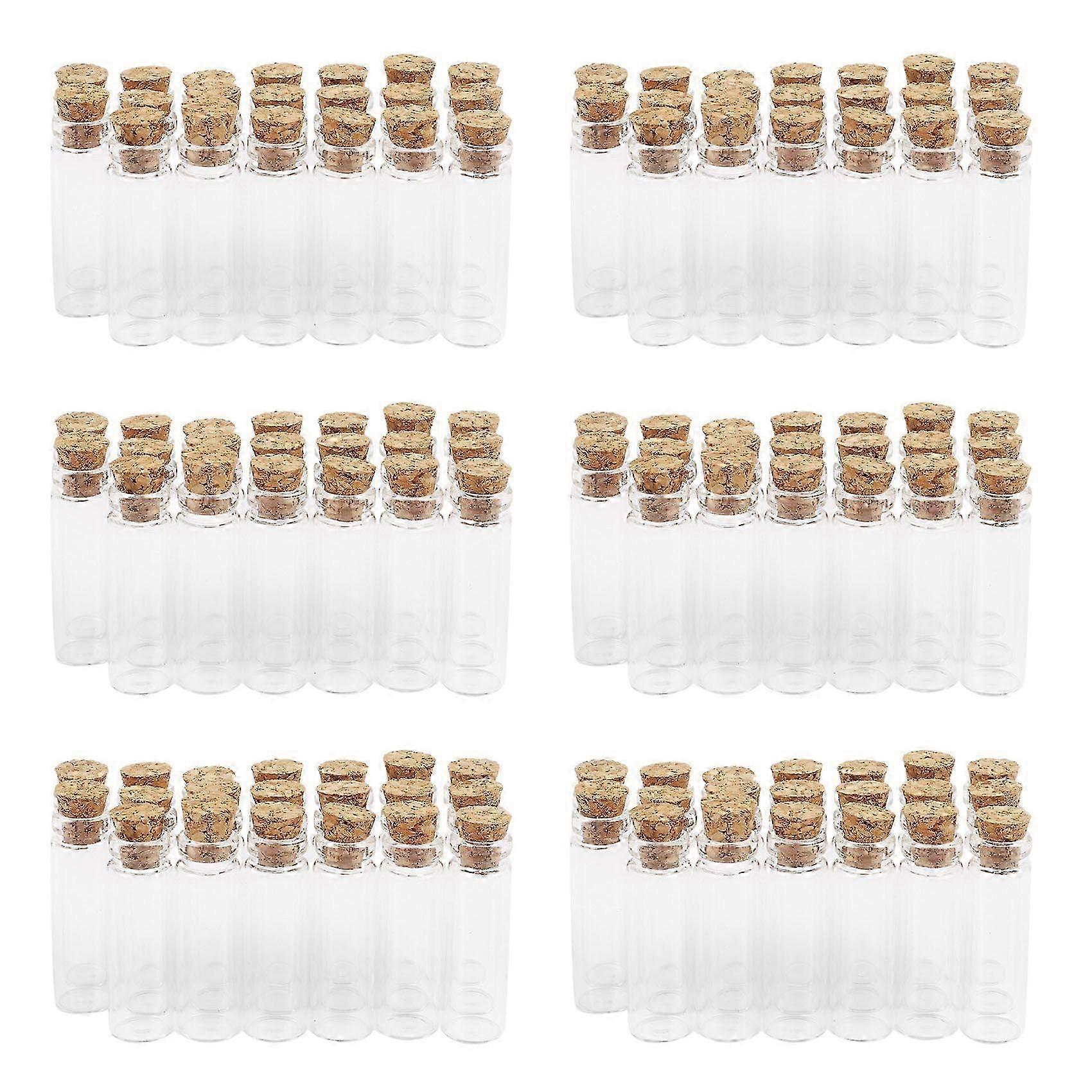 120Pcs 11X32Mm Tiny Mini Empty Clear Cork Glass Bottles Vials 2Ml