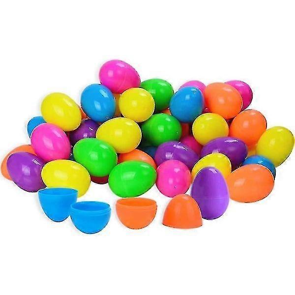 50 Pieces Plastic Easter Eggs, 2 3/8" (6cm) Fillable Easter Eggs, Plastic Eggs for Egg Hunt