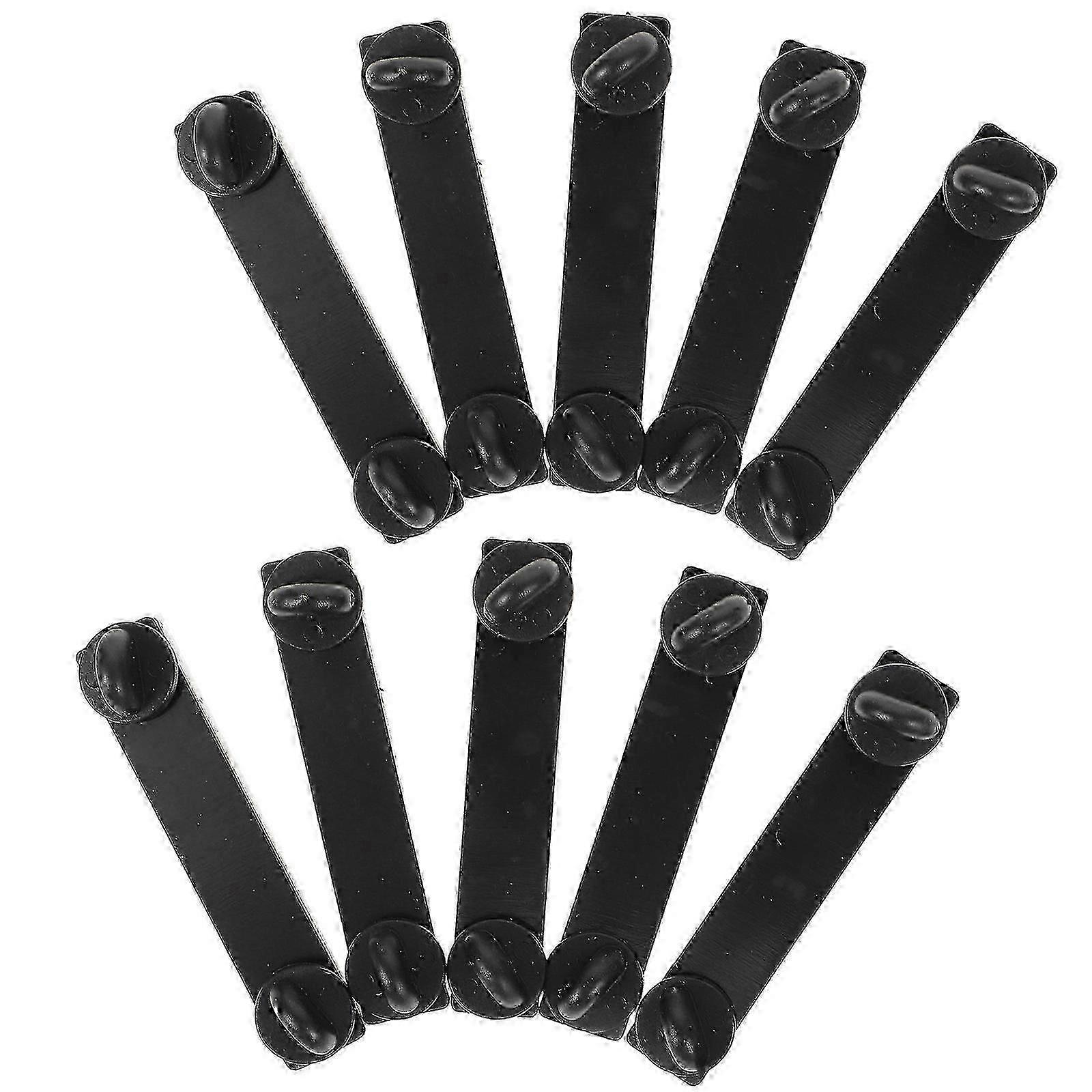 Black Plastic and Metal Pin Back Replacement for Diaper Crafts 10Pcs Locking Rectangular Shaped Back