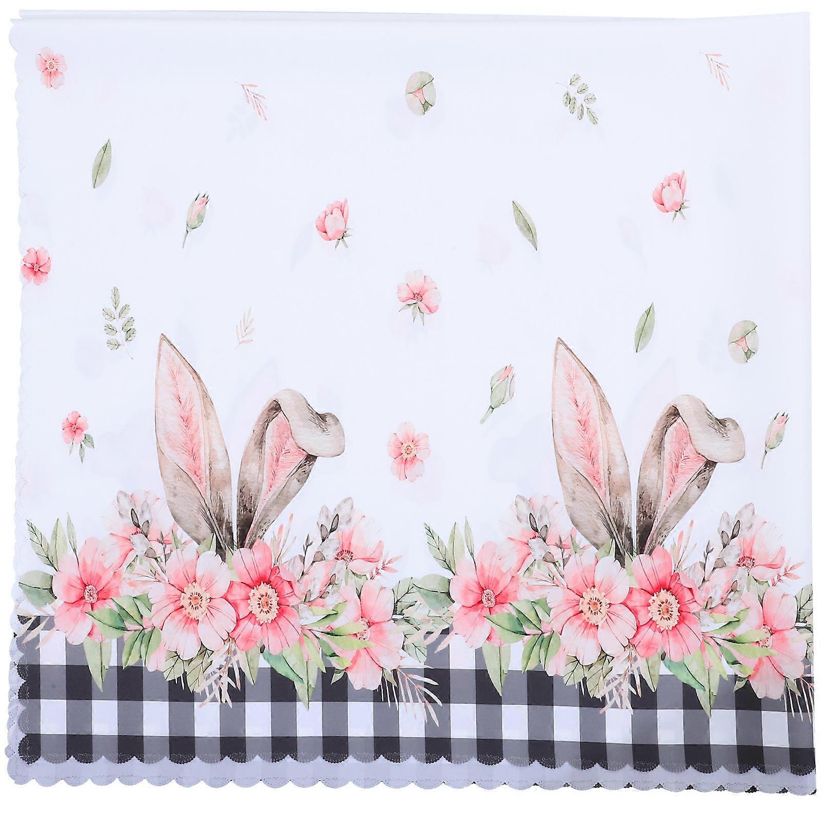 Easter Tablecloth Waterproof Polyester Table Cloth for Decoration 4Pcs Set