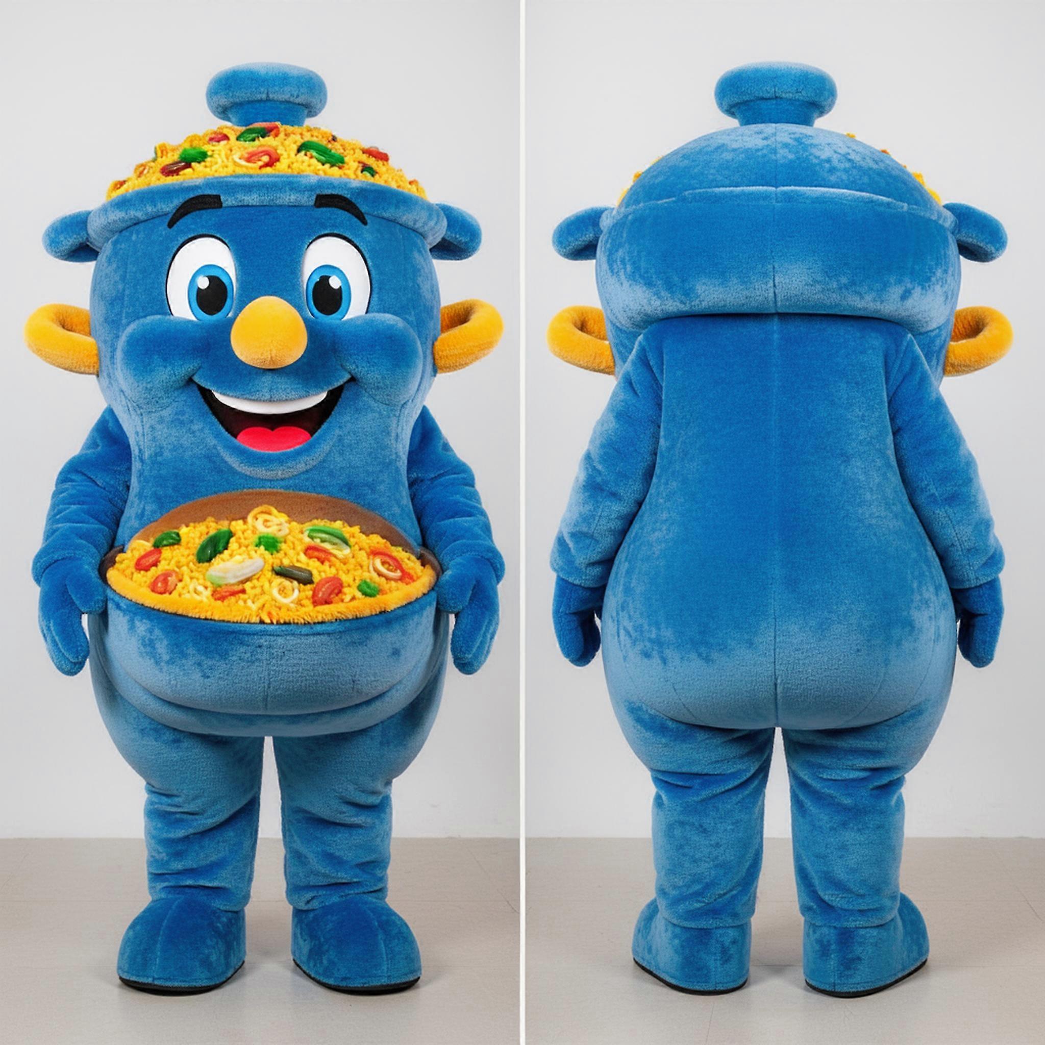 MASTICOT Golden Smiling Paella Mascot