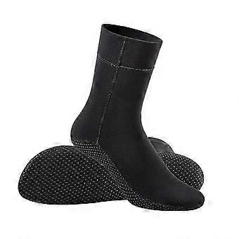 1 Pair 3mm Neoprene Waterproof Mid-Calf Water Socks for Swimming, Diving, Beach Volleyball