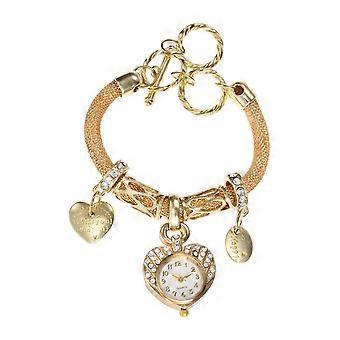Elegant Women Bracelet with Watch for Decoration 1Pcs Golden Alloy Gift
