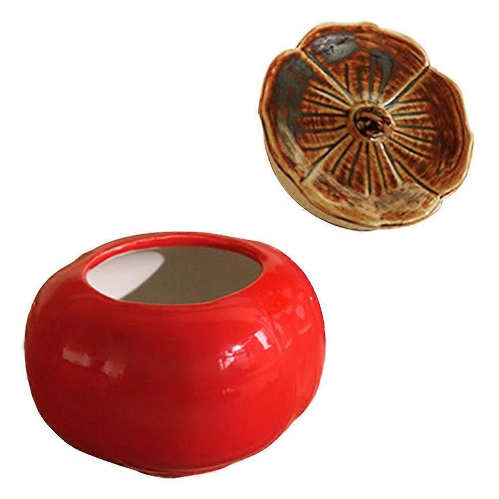 Red Fruit Designed Ceramic Jar for Storage Aromatherapy Storage Jar