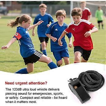 8 Pack Colorful Plastic Whistles with Lanyards, 120dB Loud Whistles for Coaches, Teachers, Events
