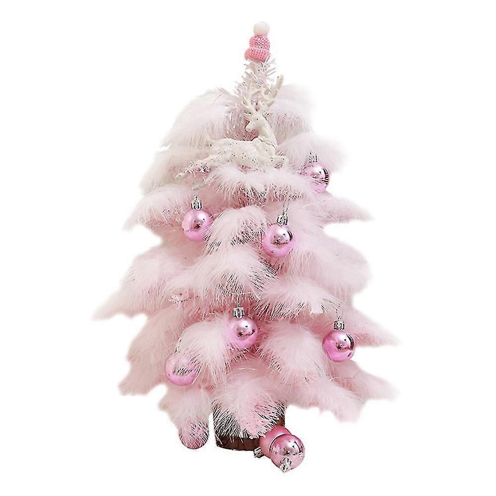 Mini Artificial Christmas Tree Feather Set Desktop Decoration