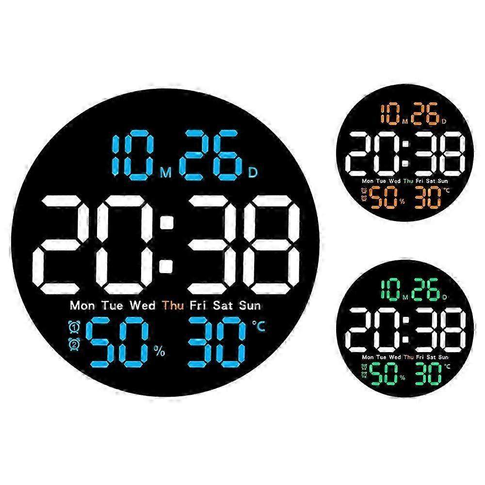 10-Inch Temp Humidity LED Wall Clock