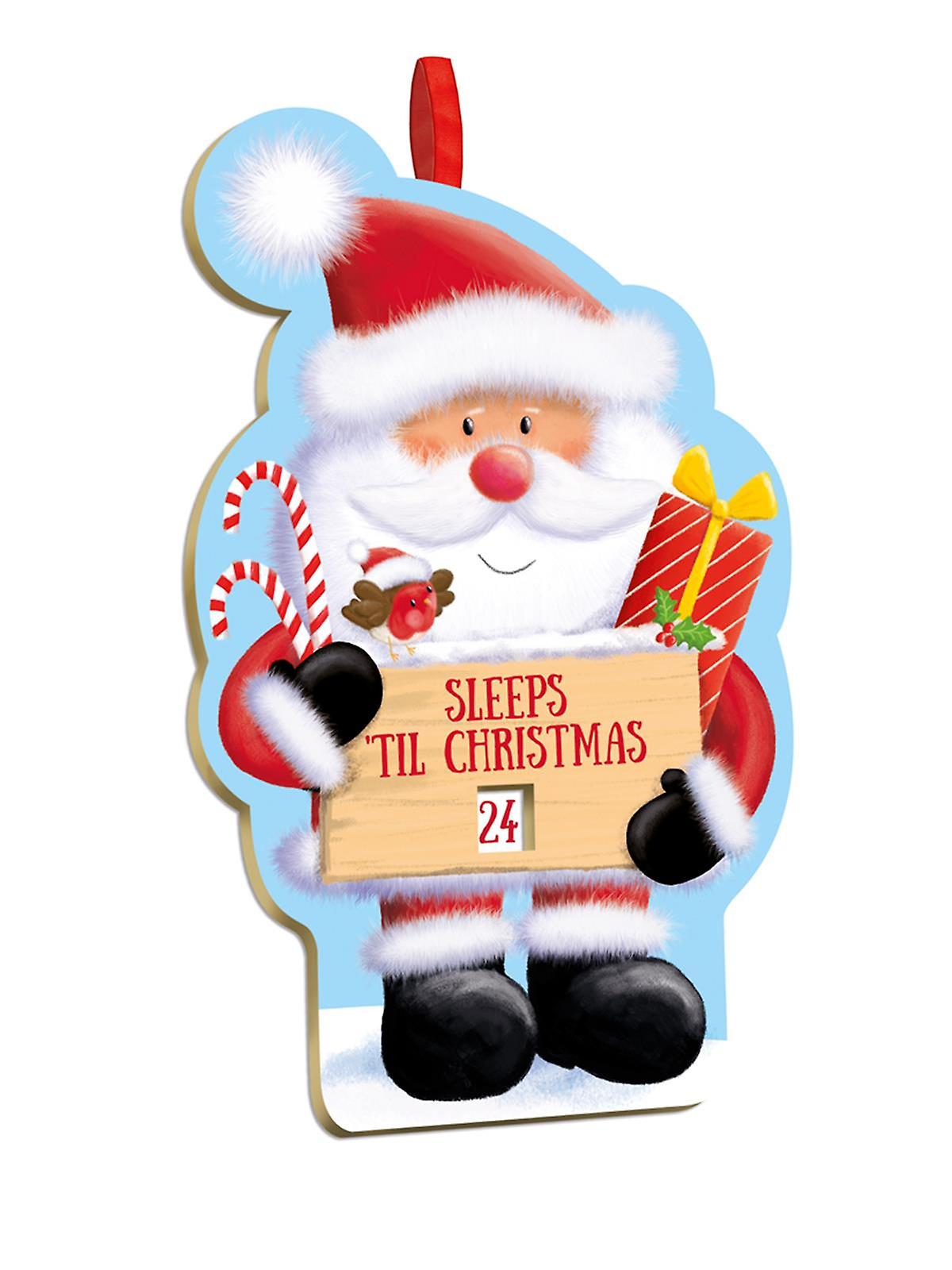 Giftmaker Santa Sleeps Til Christmas Countdown Spinner Advent Calendar Plaque
