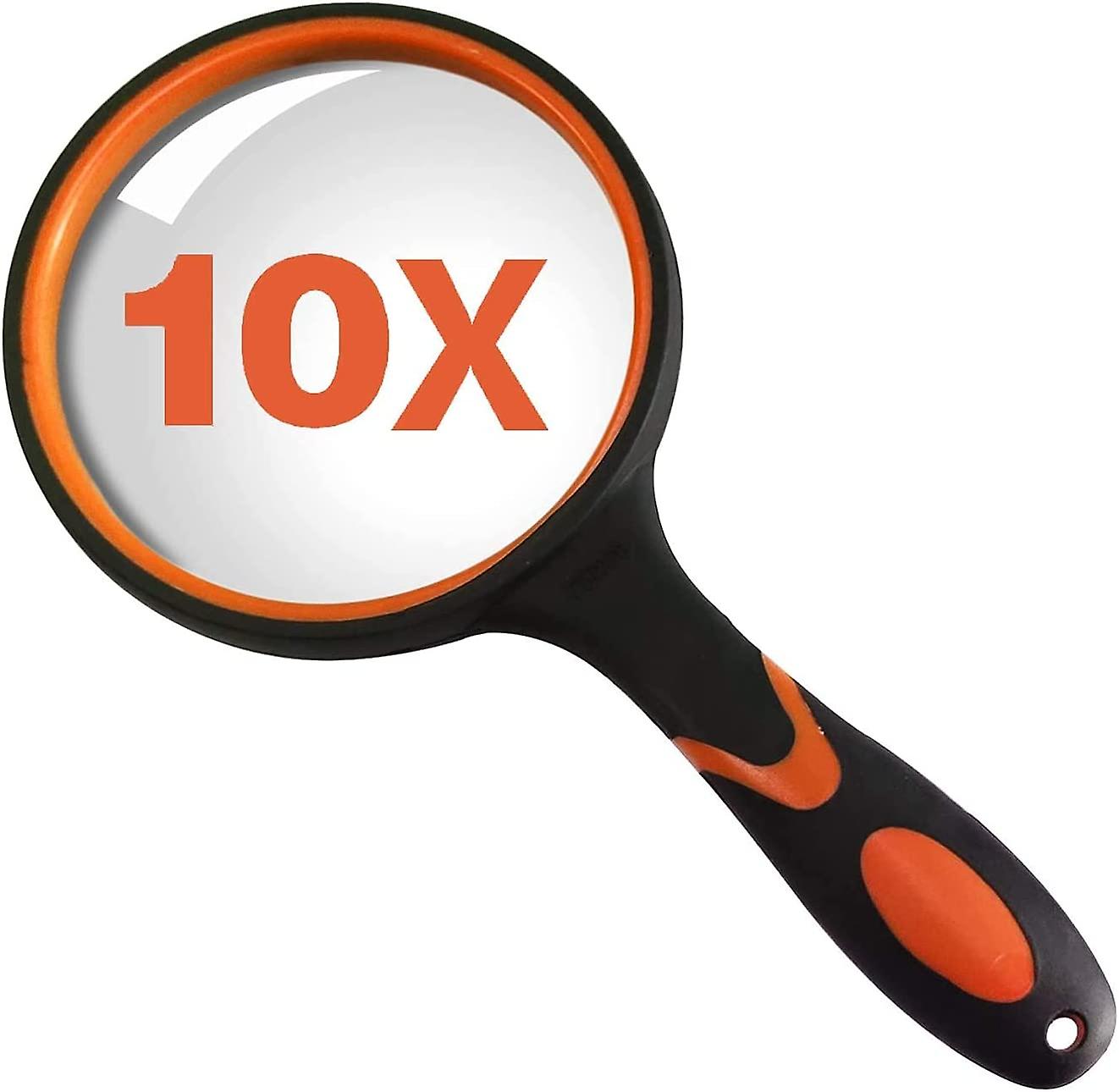 10x Magnifier With 75mm Lens Magnifying Glass With Non-slip Handle For Rc Installation, Inspection, Newspaper Reading, Jewelry Appraisal, Nature Explo