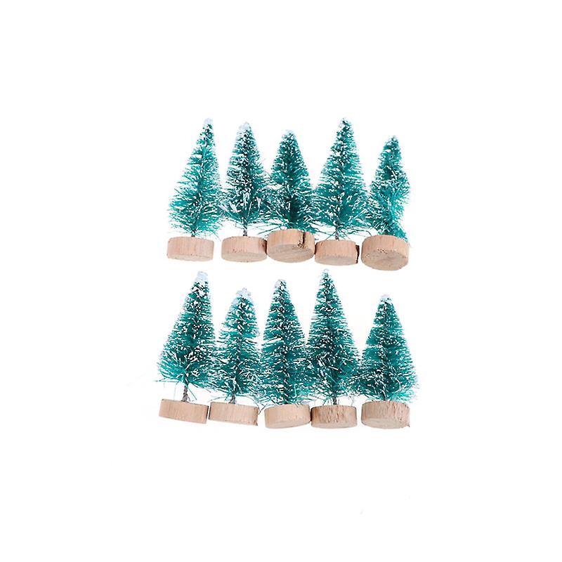 10pcs Diy Christmas Mini Trees Desktop Home Decor Christmas Decoration Kids Gift