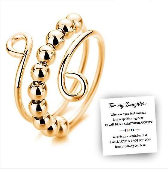 To My Daughter - Drive Away Your Anxiety Circle Beads Fidget Ring Adjustable