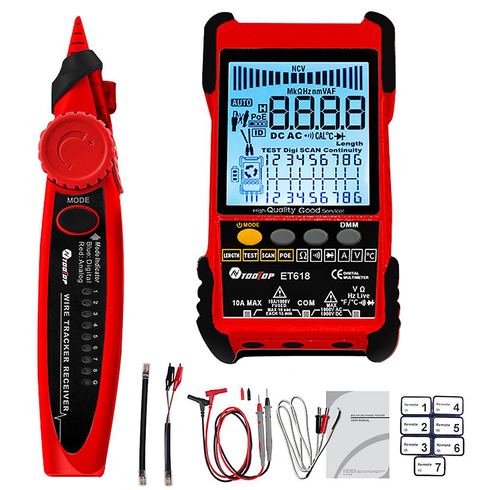 Handheld Portable 2in1 Network Cable Tester Multimeter Lcd Display