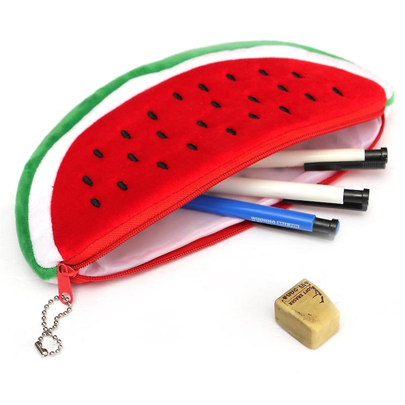 Cute Watermon Shape Plush Pencil Bag
