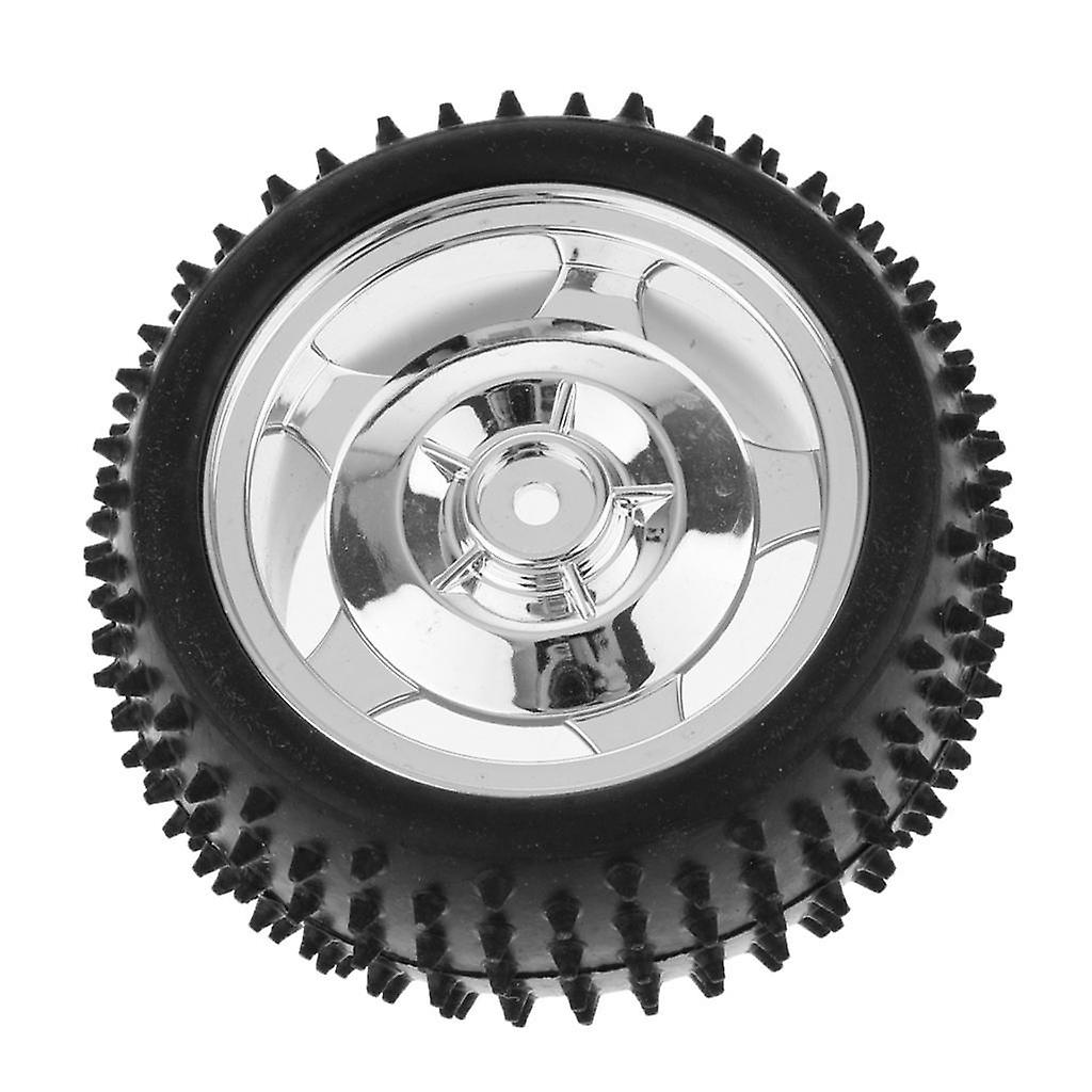 Small Smart Car Model Robot Rubber Tire Wheel 85x38mm for    Silver