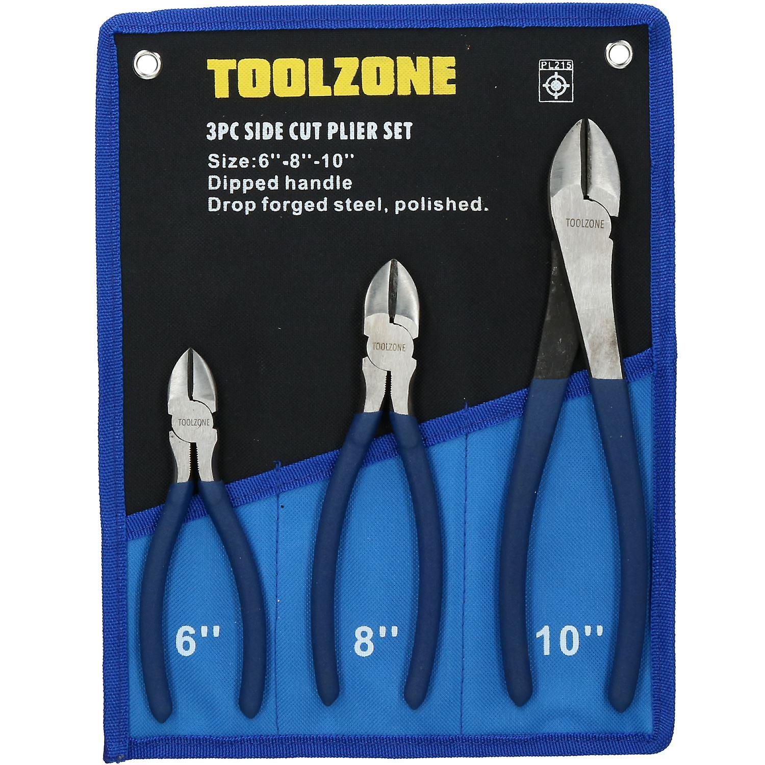 3pc Side Cutting Pliers Cutters Wire Cable Snips Diagonal Plier 6" 8" 10"