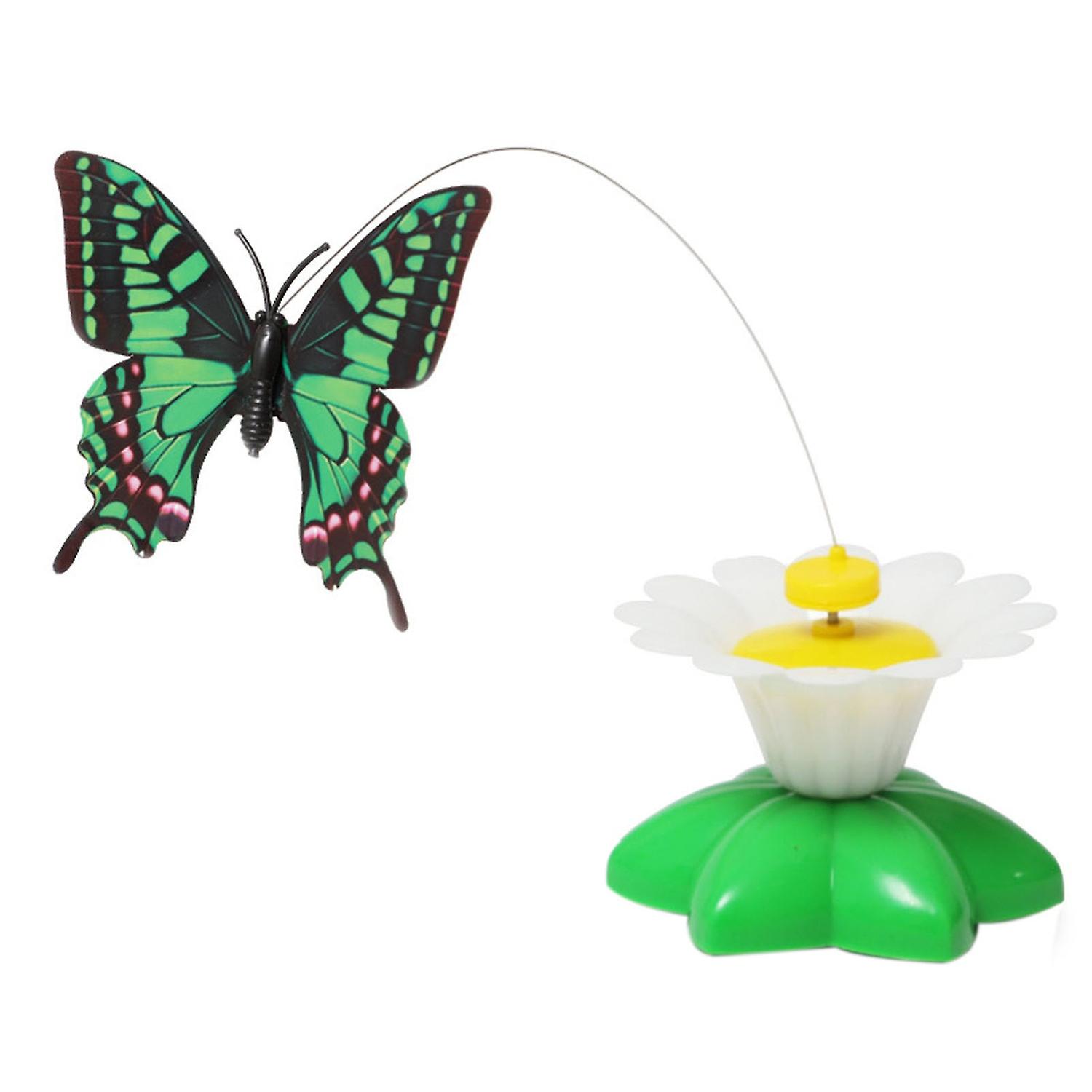 Interactive Cat Toy with 360 Degree Rotating Flying Bird Bee Butterfly And Flower Base Cat Teaser
