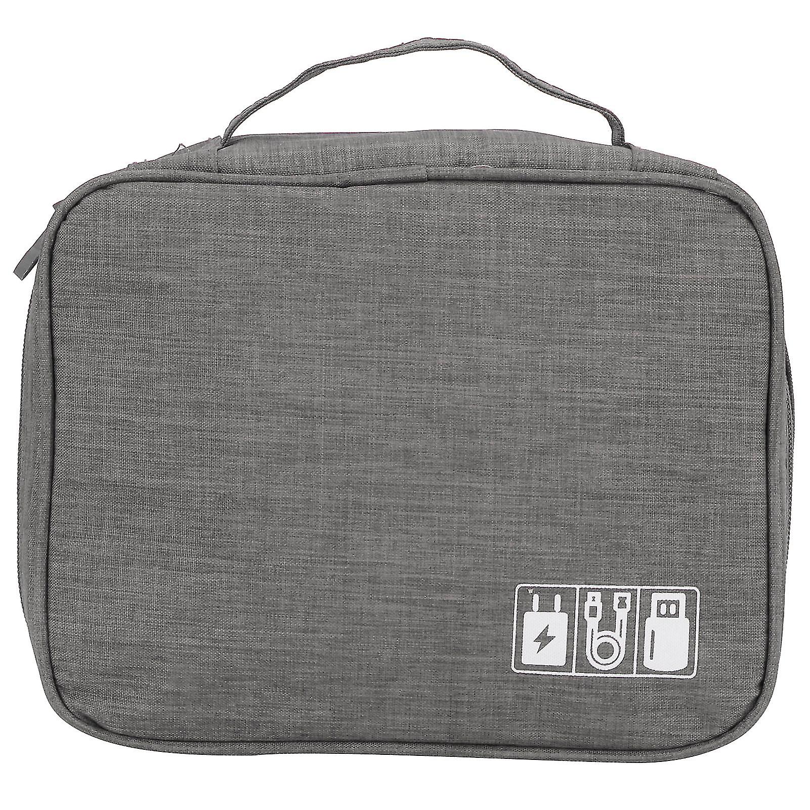 Multifunction Storage Bag Electronic Accessories Cable Cord USB Drive Organizer Storage HolderGray