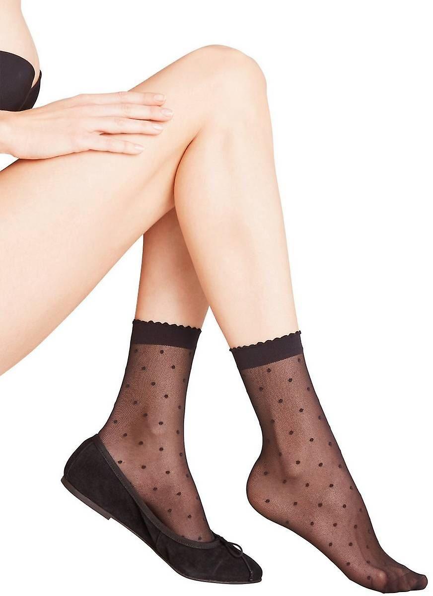 Falke Dot 15 Denier Anklet Tights - Black