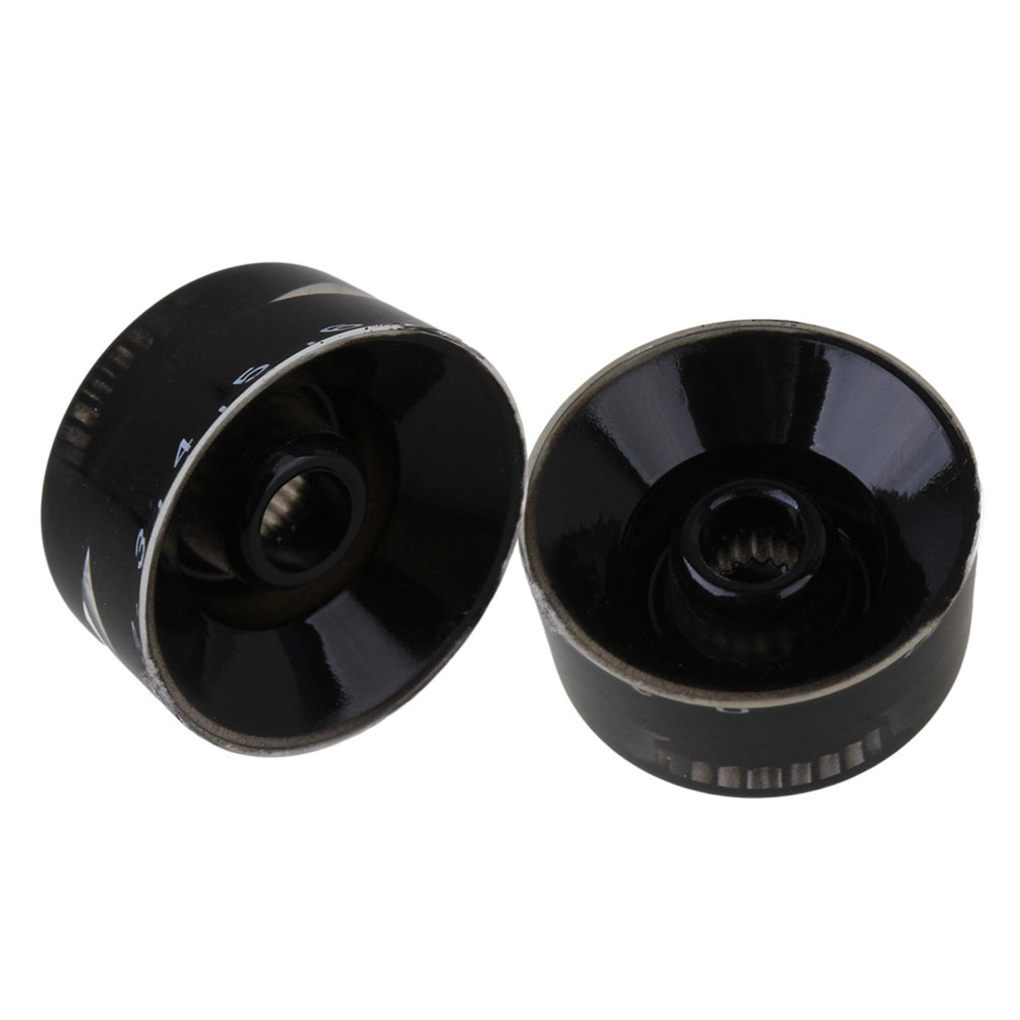 Black Round Knobs Electric Guitar Speed Control Knobs White Number Set of 20