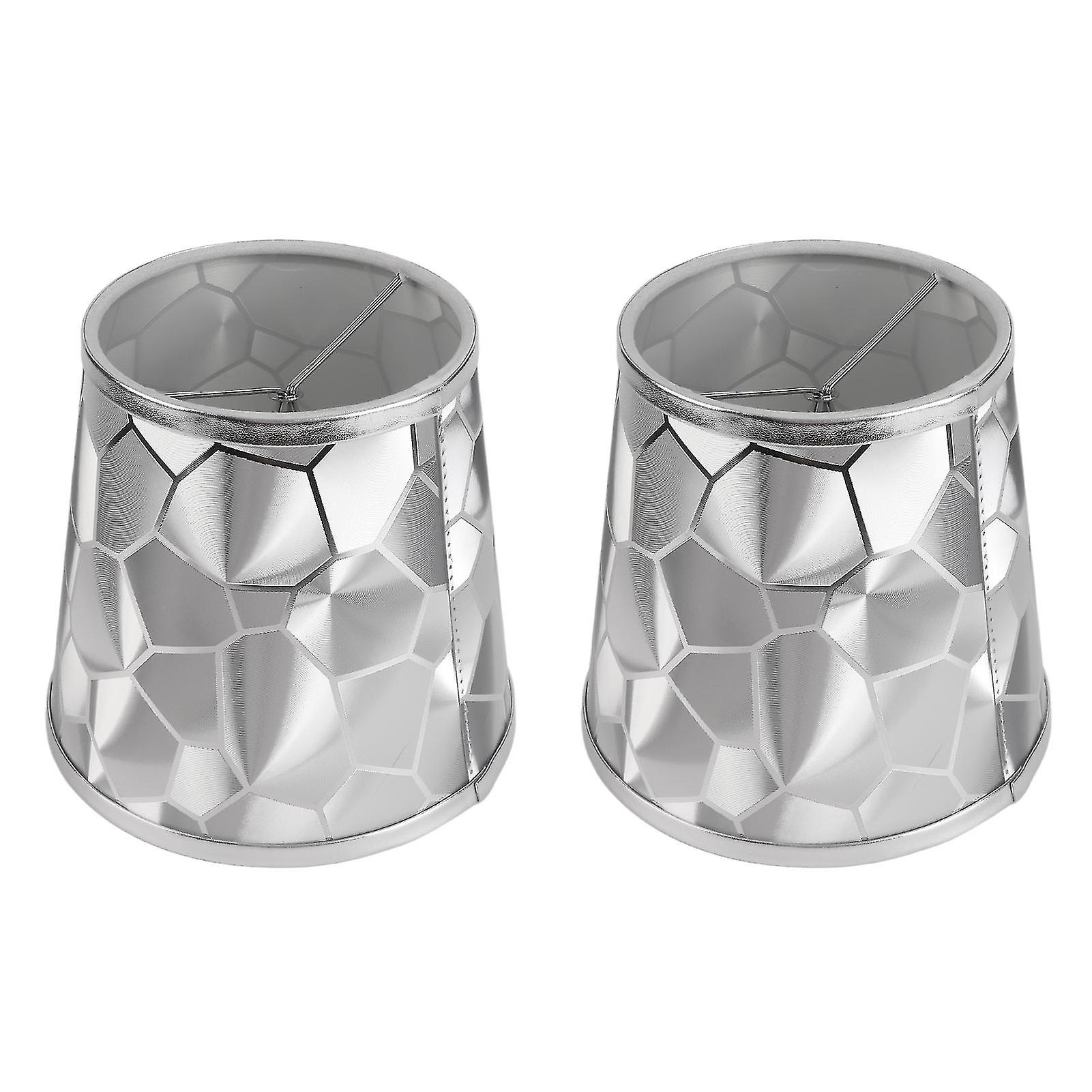2Pcs Dustproo E14 Bulb Lamp Holder Lampshade Modern Simple Style Table Lamp Shade 