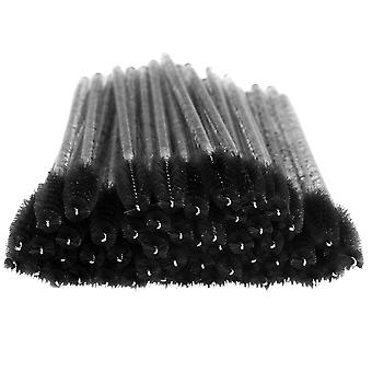 50pcs Nylon Makeup Brush Mascara Wands Eyelash Eyebrow Disposable Portable BrushBlack