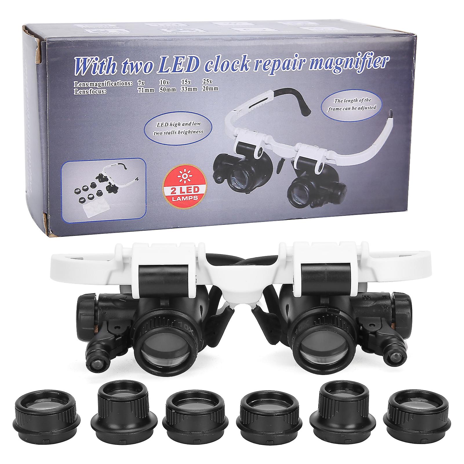 Headband Magnifier Glasses, LED Light, Hands Free