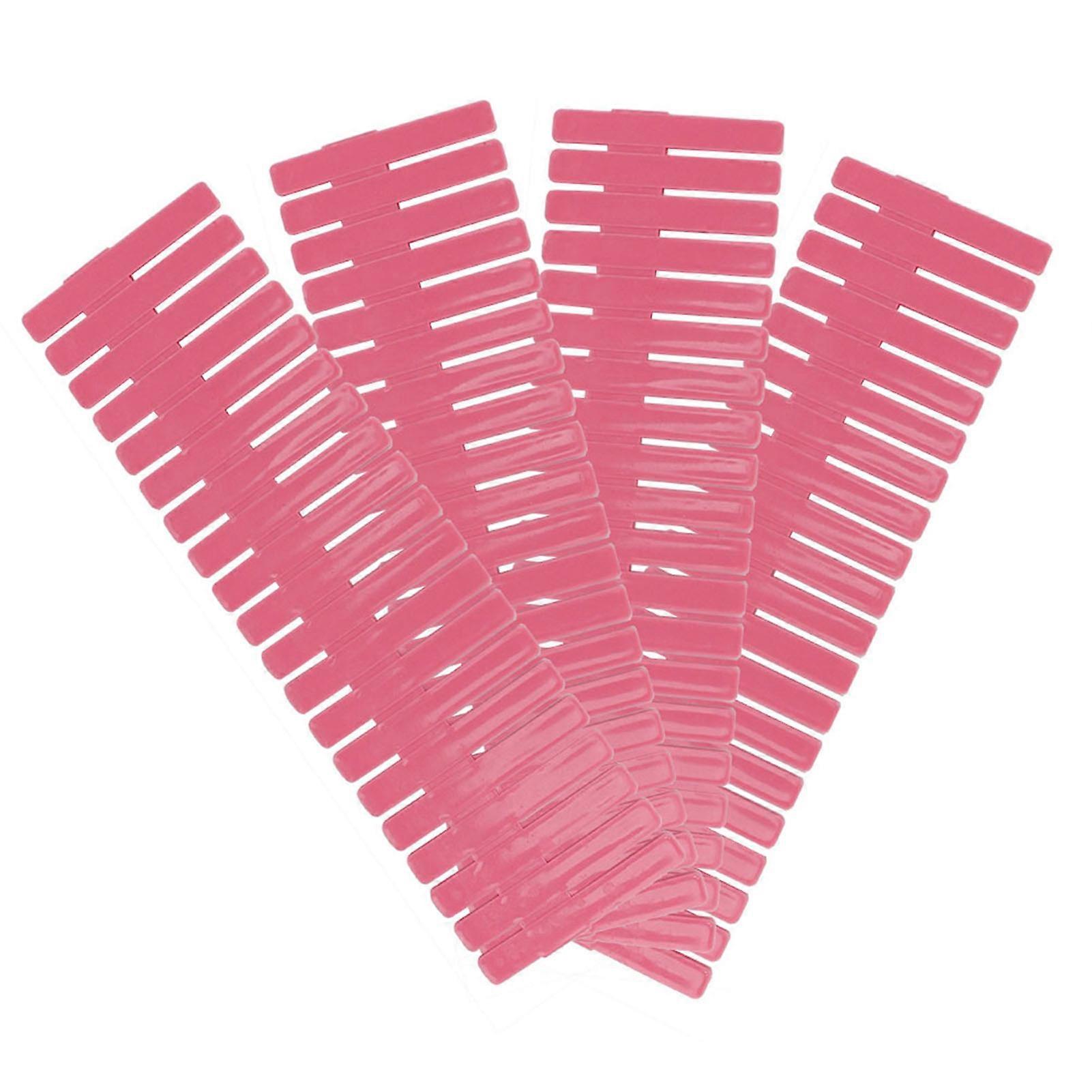 4Pcs DIY Plastic Drawer Organizer Adjustable Drawer Dividers Separators (Pink Short Type)