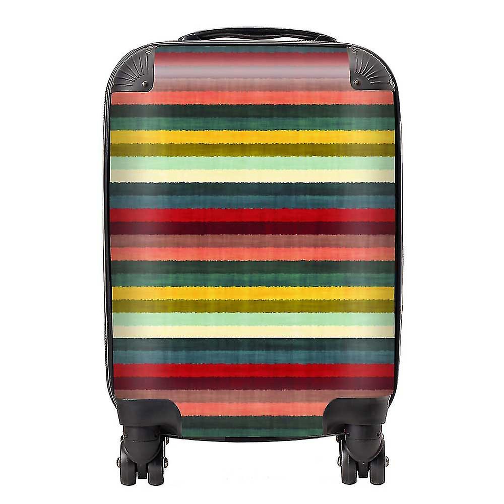 Multicolour Striped Brish Pattern Suitcase