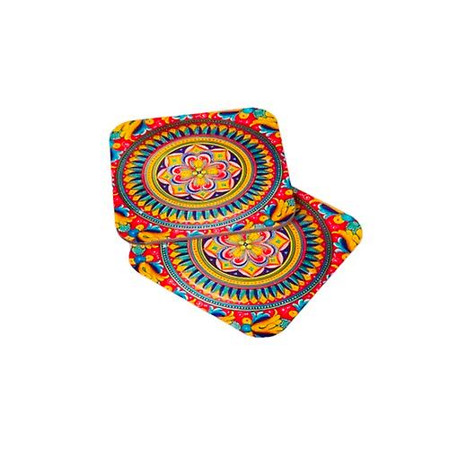 Italian Tile Design Wood Coaster Set for Gift