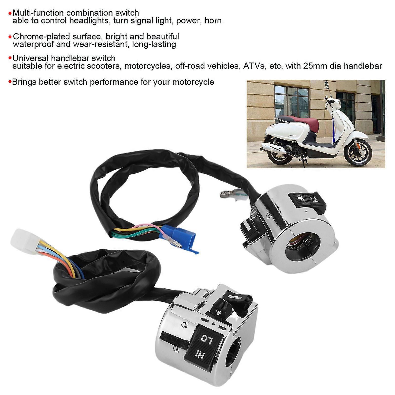 Universal Motorcycle Handlebar Switch Control Button for Turn Signal Headlight Horn 25mm