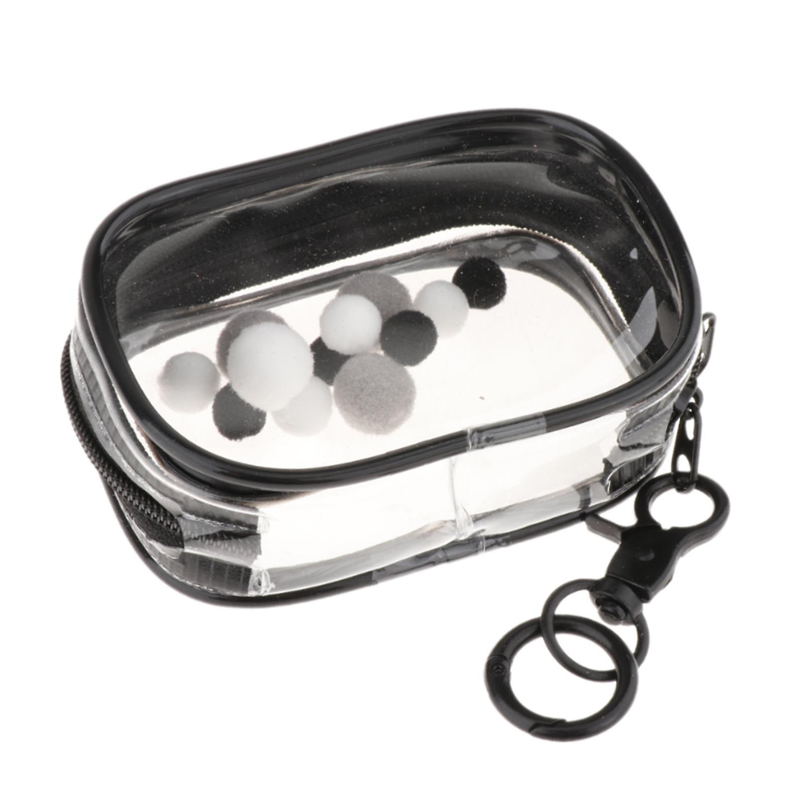 Tiny Doll Pouch PVC Organizer Small Doll Storage Bag for Action Figures Doll Black Rectangle