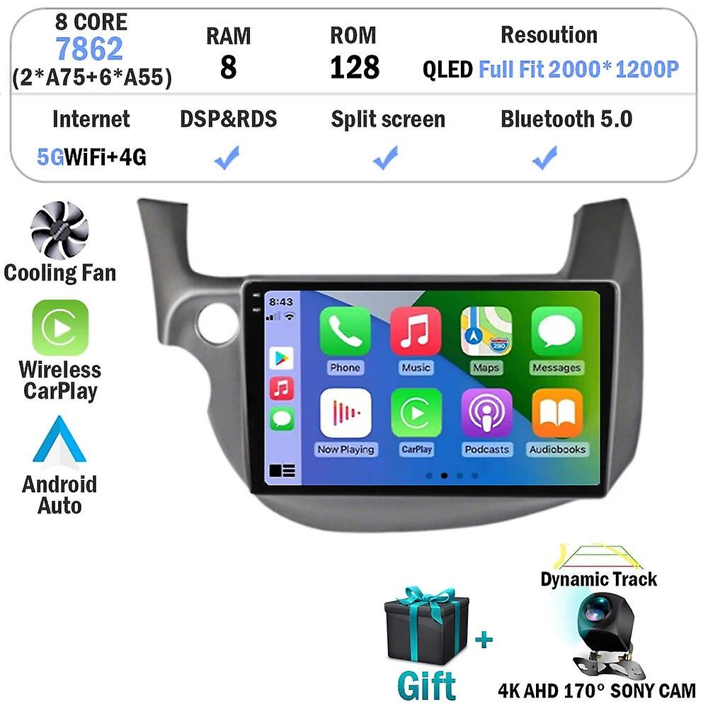 2 Din Android 13 Car Radio For Honda Fit Jazz 2007-2013 Multimedia Video Player Gps Navigation Rds 4g Carplay Head Unit Dsp Qled