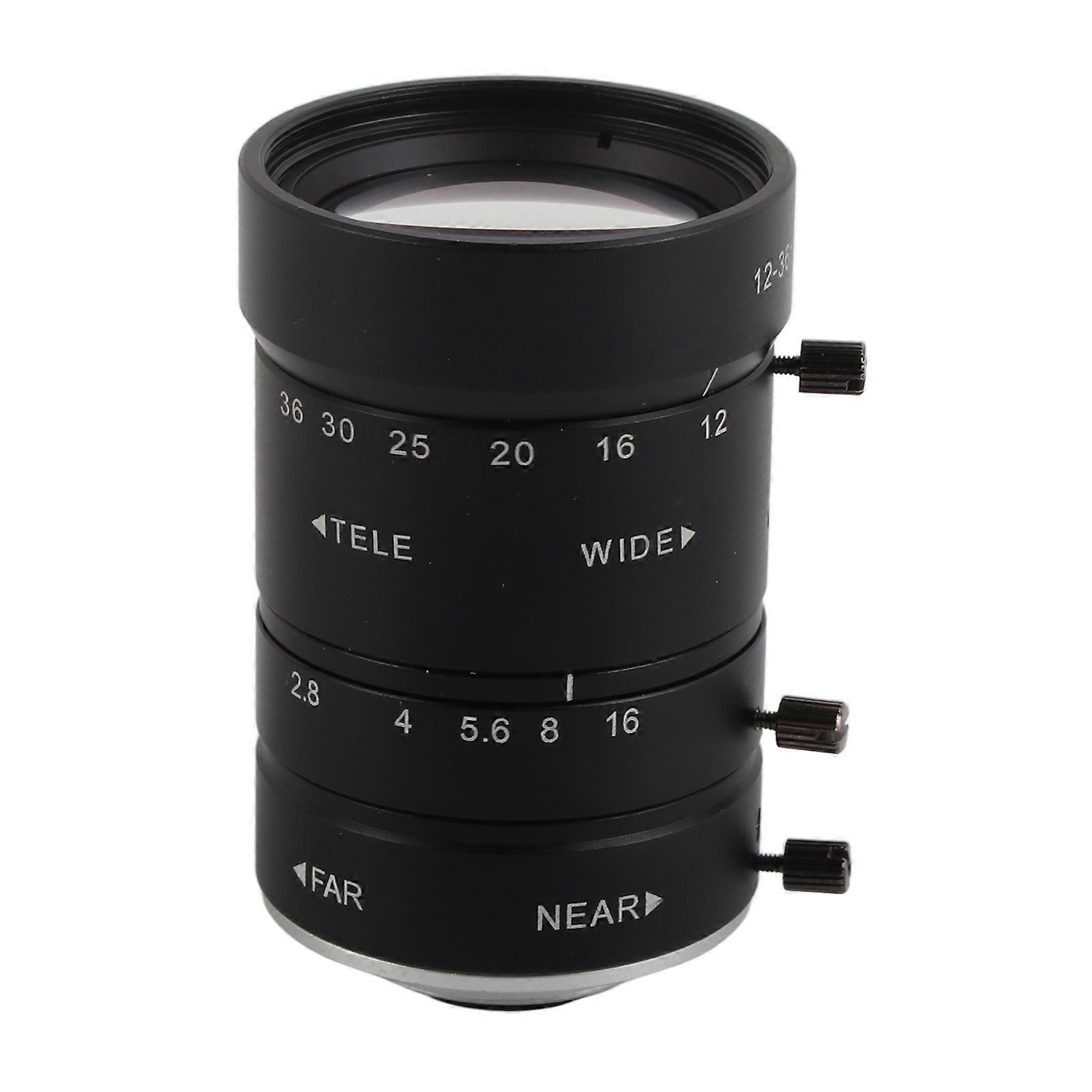 8mp 1236mm F2.8 Zoom Lens C Mount 2/3 Inch Low Distortion Manual Aperture Focusing Big View Zoom Lens