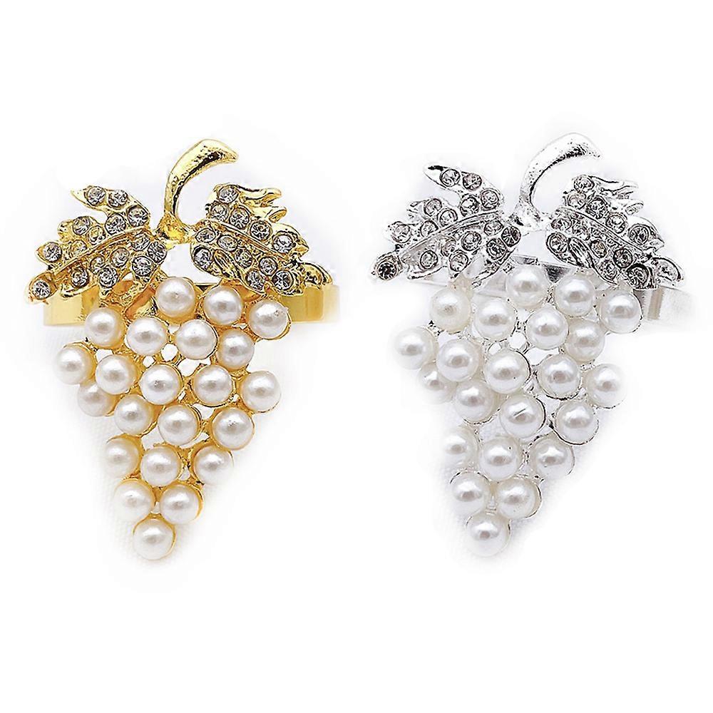 10 Pcs Fruit Grape Napkin Buckle,Pearl Napkin Ring,Mouth Cloth Ring for Model Room Decoration,Hotel