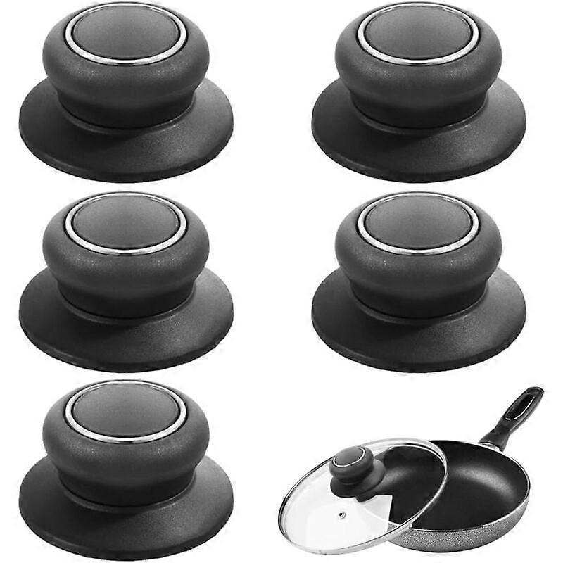 5 Pieces Universal Replacement Knobs for Pot, Kettle and Saucepan Lids Black