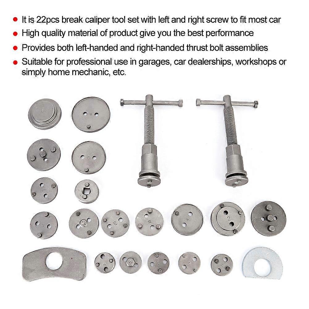 22pc Universal Disc Brake Caliper Piston Rewind Wind Back Tool Set ASTA A~FL2202