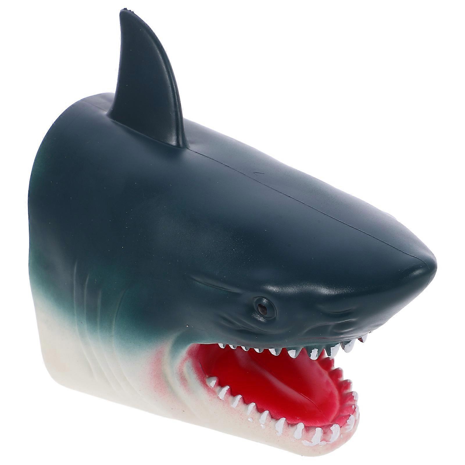 Cartoon Shark Hand Puppet Soft Rubber Animal Hand Puppet Interactive Storytelling Puppet