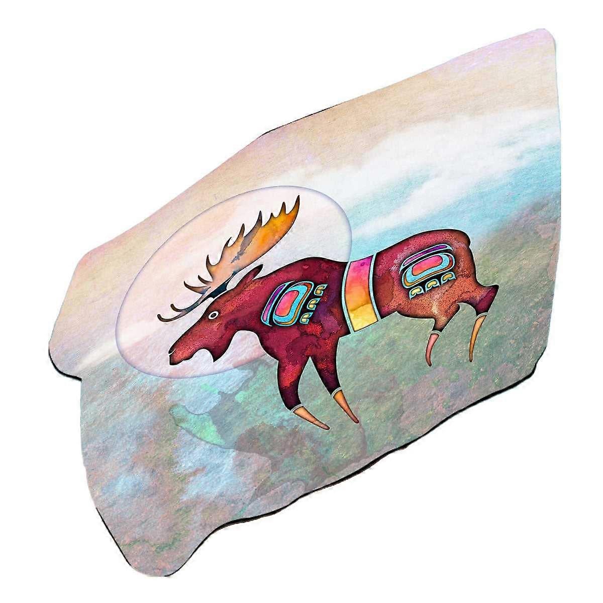 Native American Animal Art Painted Moose Microfiber Beach Towel