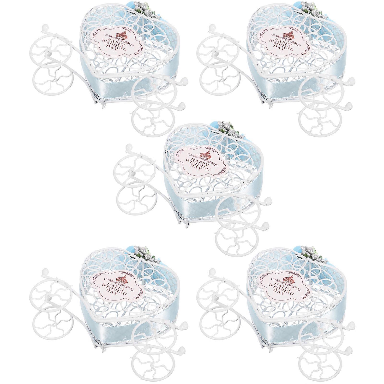 5 piezas de caja de caramelo creativa caja de regalo de chocolate para halloween navidad boda cumpleaños (azul)