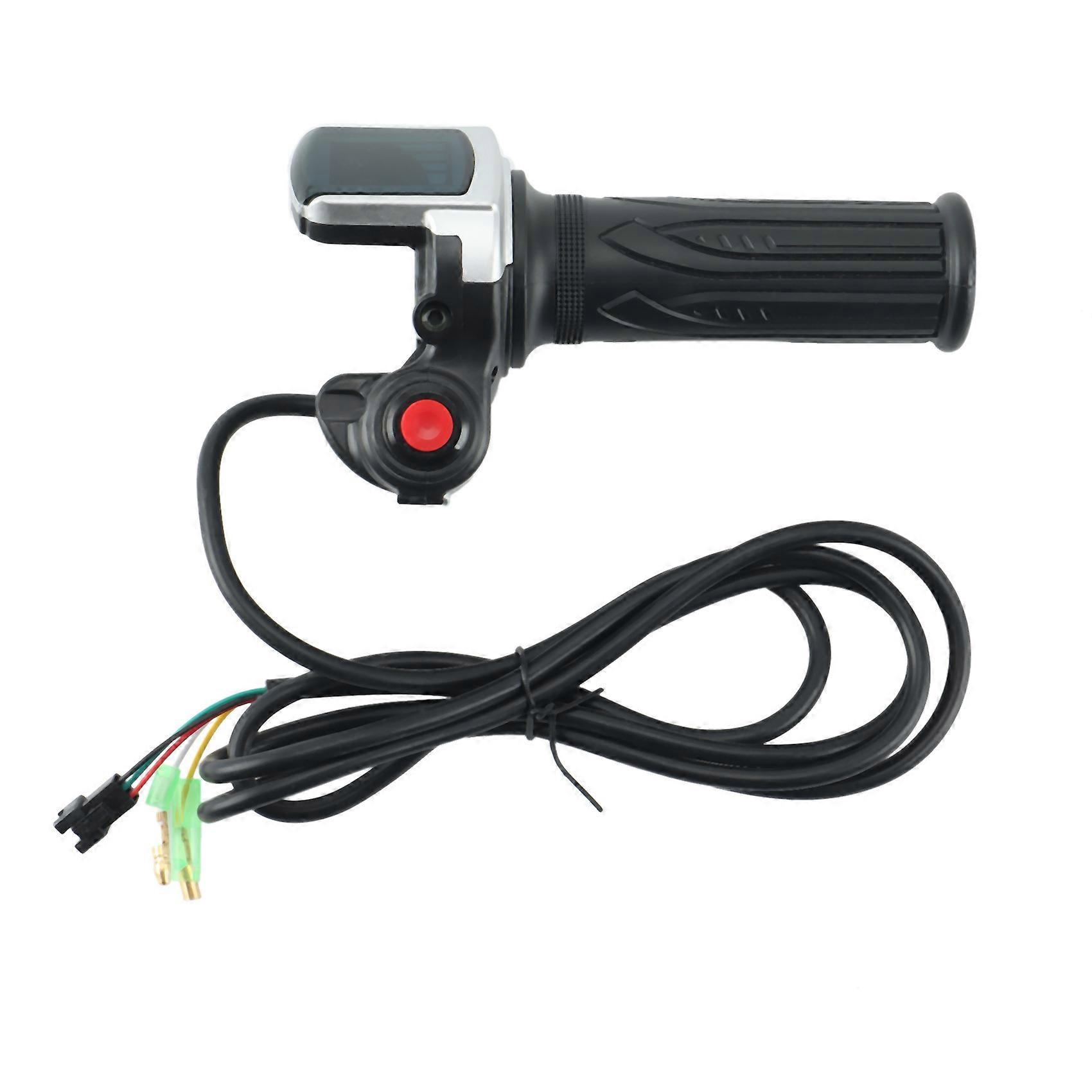 48V Electric Bicycle Scooter Speed Throttle Grip LCD Display with Switch EBike Twist Throttle Accel