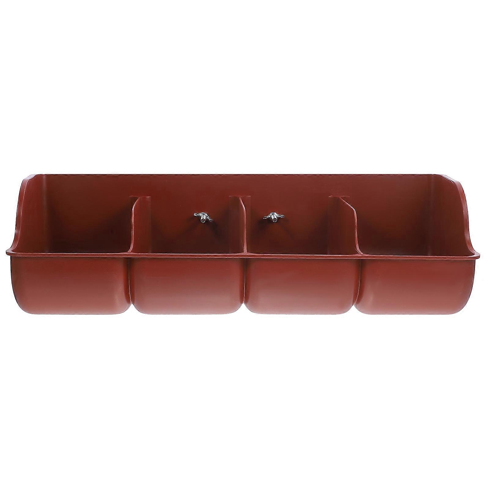 1pc Pig Feeder Plastic Pig Feeding Groove 4-compartment Farm Pig Manger