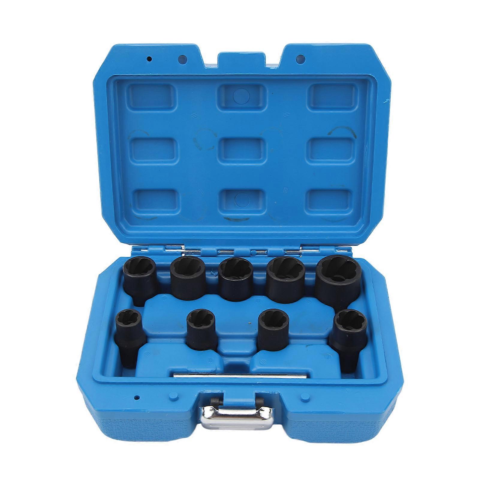 10PCS Twist Impact Socket com 8mm Straight Rod 3/8in Drive 10 a 19mm Bolt Removal Extrator Tool Set YEMAA