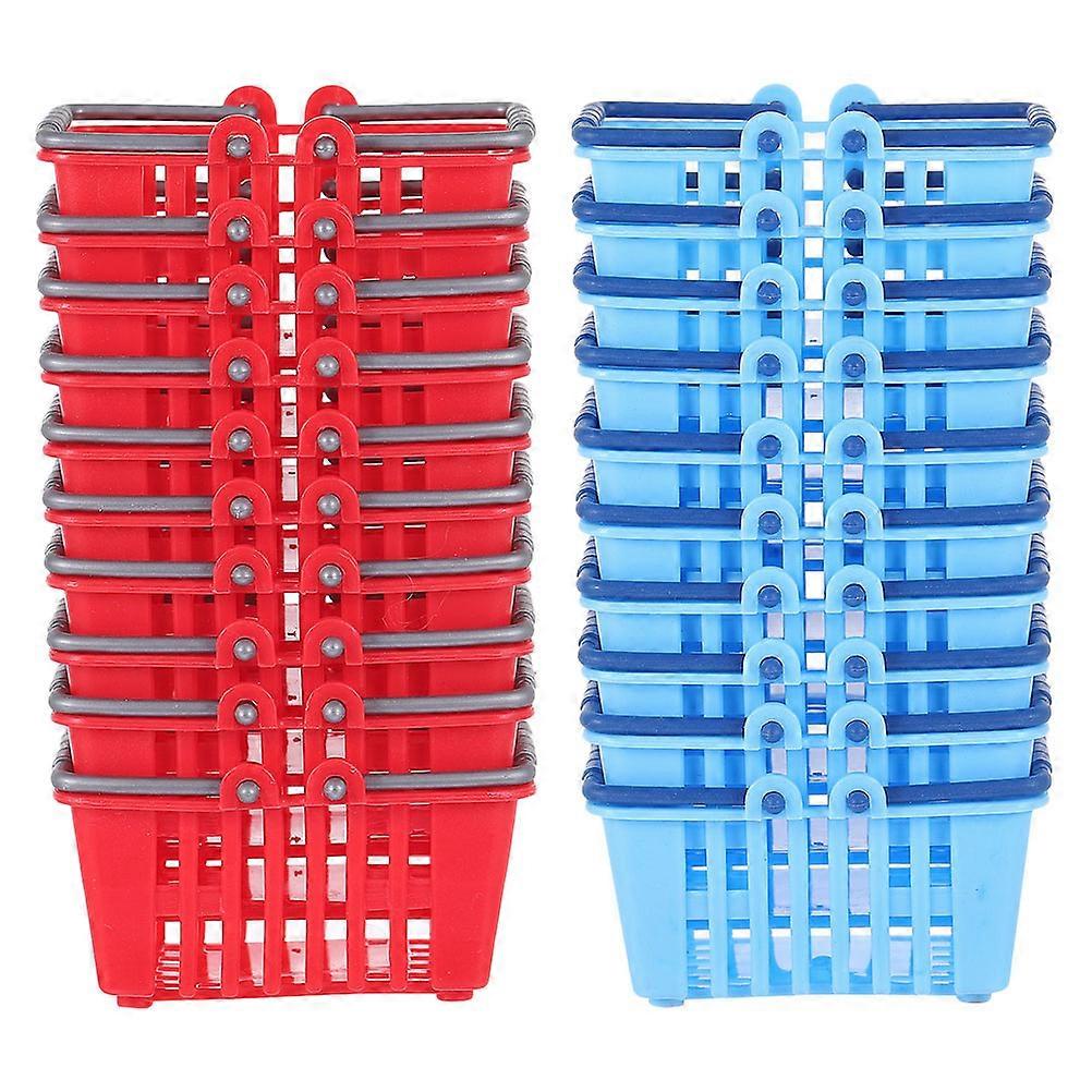 20pcs Mini Shopping Basket with Handle Miniature Storage Basket Mini House Accessories