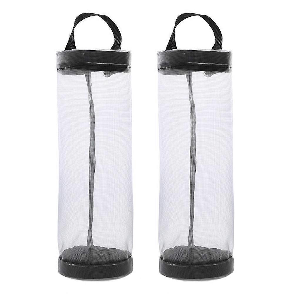 2個のビニール袋ホルダー、ディスペンサー、ゴミ袋ホルダーリサイクルコンテナメッシュ吊り下げ収納ディスペンサー吊り下げ折りたたみメッシュゴミ袋整理